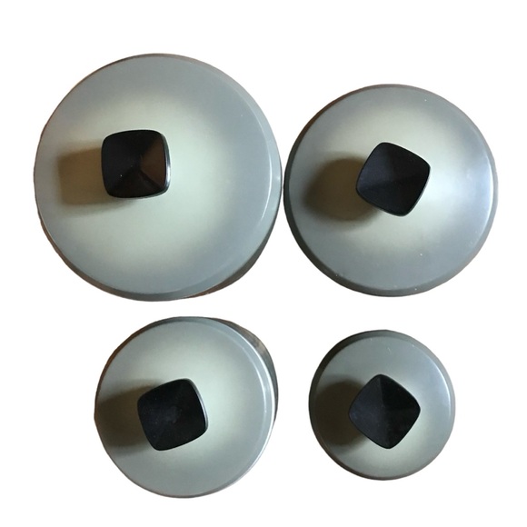 Vintage 1970s Mid Century Modern West Bend Avocado Green Nesting Canister Set 4 - Picture 5 of 12